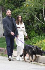 ANA DE ARMAS and Ben Affleck Out with Their Dog in Pacific Palisades 04/12/2020