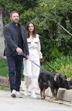 ANA DE ARMAS and Ben Affleck Out with Their Dog in Pacific Palisades 04/12/2020