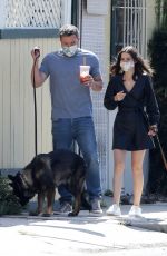 ANA DE ARMAS and Ben Affleck Out with Their Dog in Venice Beach 04/16/2020