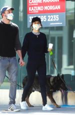 ANA DE ARMAS and Ben Affleck Wearing Masks Out with Their Dogs in Los Angeles 04/10/2020