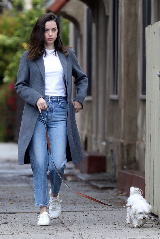 ANA DE ARMAS Out with Her Dog in Los Angeles 04/11/2020