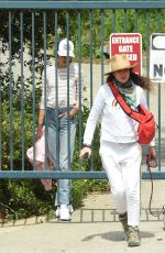 ANDIE MACDOWELL and MARGARET and RAINEY QUALLEY Sneaking Out of Closed Park in Los Angeles 04/19/20