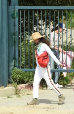 ANDIE MACDOWELL and MARGARET and RAINEY QUALLEY Sneaking Out of Closed Park in Los Angeles 04/19/20