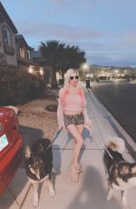 ANGELIQUE FRENCHY MORGAN Out with Her Dogs in Los Angeles 04/11/2020