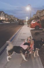 ANGELIQUE FRENCHY MORGAN Out with Her Dogs in Los Angeles 04/11/2020