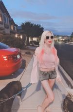 ANGELIQUE FRENCHY MORGAN Out with Her Dogs in Los Angeles 04/11/2020