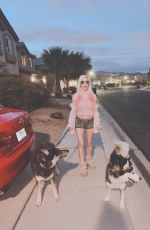 ANGELIQUE FRENCHY MORGAN Out with Her Dogs in Los Angeles 04/11/2020