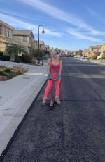 ANGELIQUE FRENCHY MORGAN Rides Her Scooter Out in Las Vegas 03/31/2020