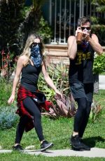 ANNABELLE WALLIS and Chris Pine Wearing Bandna Masks Out in Los Feliz 04/21/2020