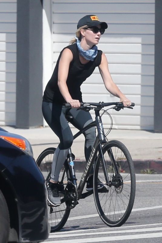 ANNABELLE WALLIS Riding a Bike Out in Los Angeles 04/16/2020
