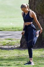 ARABELLA CHI Workout at a Park in London 04/15/2020
