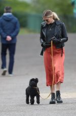 ASHLEY JAMES Out with Her Dog in London 04/01/2020