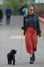 ASHLEY JAMES Out with Her Dog in London 04/01/2020