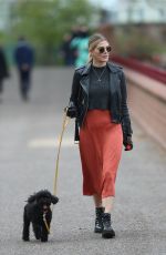 ASHLEY JAMES Out with Her Dog in London 04/01/2020