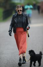 ASHLEY JAMES Out with Her Dog in London 04/01/2020
