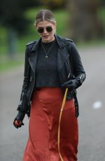 ASHLEY JAMES Out with Her Dog in London 04/01/2020