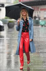 ASHLEY ROBERTS on a Rainy Day Out in London 04/28/2020