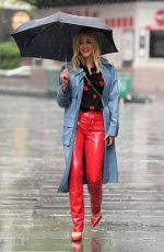 ASHLEY ROBERTS on a Rainy Day Out in London 04/28/2020