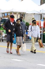 ASHLEY TISDALE and Christopher French Wearing Masks Shopping at Farmer