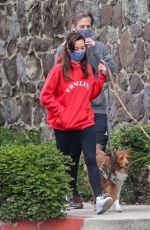 AUBREY PLAZA and Jeff Baena Wearing Masks Out with Their Dogs in Los Feliz 04/18/2020