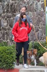 AUBREY PLAZA and Jeff Baena Wearing Masks Out with Their Dogs in Los Feliz 04/18/2020