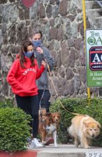 AUBREY PLAZA and Jeff Baena Wearing Masks Out with Their Dogs in Los Feliz 04/18/2020