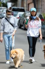 AUBREY PLAZA Out with Her Dogs in Los Angeles 04/25/2020