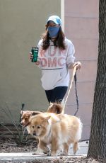 AUBREY PLAZA Out with Her Dogs in Los Angeles 04/25/2020