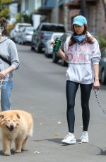 AUBREY PLAZA Out with Her Dogs in Los Angeles 04/25/2020