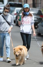 AUBREY PLAZA Out with Her Dogs in Los Angeles 04/25/2020