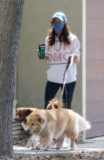 AUBREY PLAZA Out with Her Dogs in Los Angeles 04/25/2020