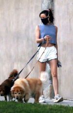 AUBREY PLAZA Out with Her Dogs in Los Angeles 04/27/2020