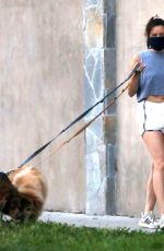 AUBREY PLAZA Out with Her Dogs in Los Angeles 04/27/2020