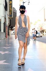 BAI LING Wearing Mask Out on the Hollywood Walk of Fame 04/27/2020