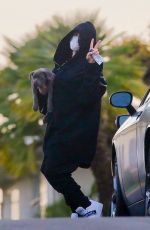 BILLIE EILISH Out with Her Dog in Los Angeles 04/22/2020