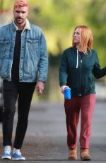 BRITTANY SNOW Out with Her Dog in Los Angeles 04/10/2020
