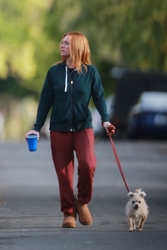 BRITTANY SNOW Out with Her Dog in Los Angeles 04/10/2020