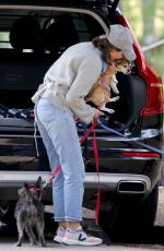 CALISTA FLOCKHART Out with Her Dogs in Los Angeles 04/03/2020