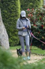 CALISTA FLOCKHART Out with Her Dogs in Los Angeles 04/17/2020