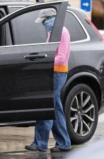 CALISTA FLOCKHART Wearing Bandana Mask Out in Los Angeles 04/09/2020