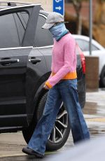 CALISTA FLOCKHART Wearing Bandana Mask Out in Los Angeles 04/09/2020