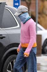 CALISTA FLOCKHART Wearing Bandana Mask Out in Los Angeles 04/09/2020