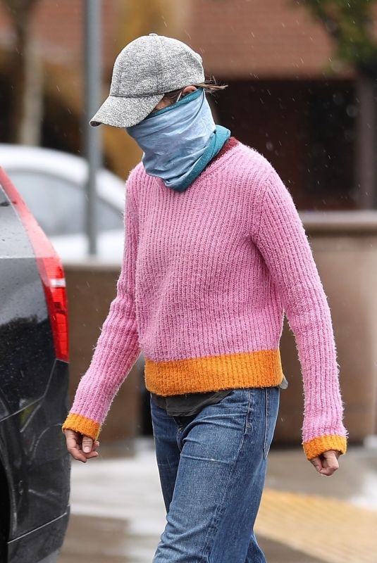 CALISTA FLOCKHART Wearing Bandana Mask Out in Los Angeles 04/09/2020