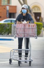 CALISTA FLOCKHART Wearing Mask Out Shopping for Groceries in Santa Monica 03/31/2020