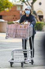 CALISTA FLOCKHART Wearing Mask Out Shopping for Groceries in Santa Monica 03/31/2020