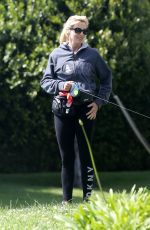CAMILLE GRAMMER Out with Her Dog in Beverly Hills 04/20/2020