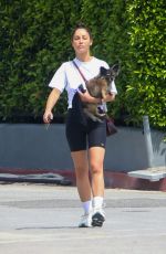 CARA SANTANA Out with Her Dog in Los Angeles 04/26/2020