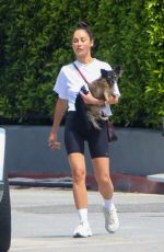 CARA SANTANA Out with Her Dog in Los Angeles 04/26/2020
