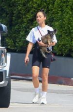 CARA SANTANA Out with Her Dog in Los Angeles 04/26/2020