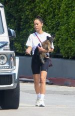 CARA SANTANA Out with Her Dog in Los Angeles 04/26/2020